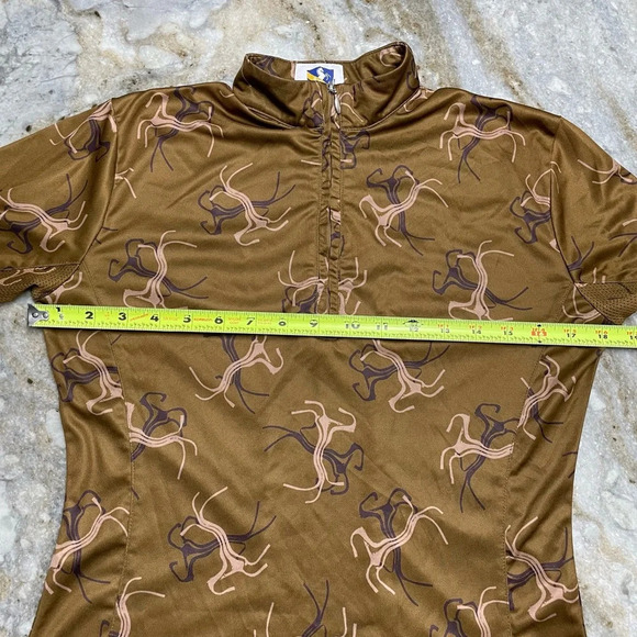Royal Highness Equestrian Horse Print Mesh Detail Quarter Zip Pullover XS - Picture 6 of 12